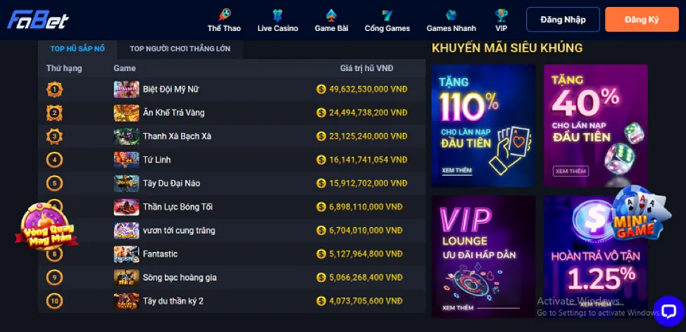 Tỷ lệ cược cao và khuyến mãi 13win